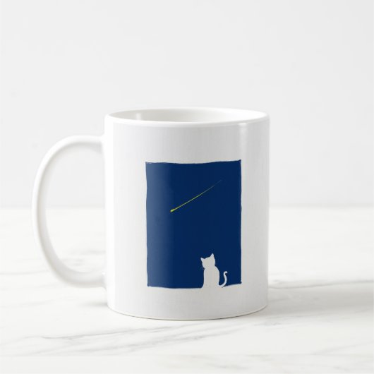 Einfache Wunder Ruhe Charming Cat Shooting Star Kaffeetasse (Links)