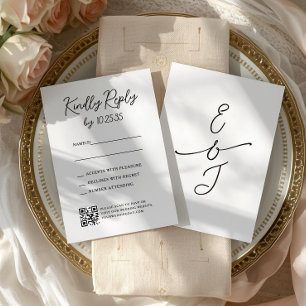 Einfache wunderliche handgeschriebene Hochzeits-RS RSVP Karte