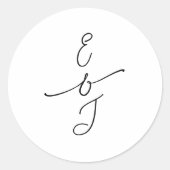 Einfache wunderliche handgeschriebene Monogramm-Ho Runder Aufkleber (Vorderseite)