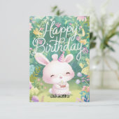 Einfache Wünsche Bunny Digital Geburtstag Karte (Stehend Vorderseite)