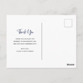 Einfache Wünsche | Foto Wedding Vielen Dank Postkarte (Rückseite)