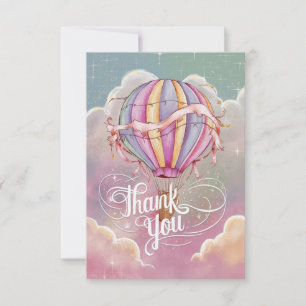 Einfache Wünsche Heißluftballon Dankeskarte