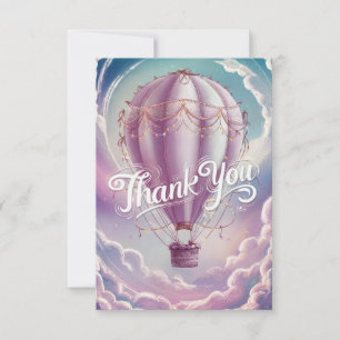 Einfache Wünsche Heißluftballon Dankeskarte