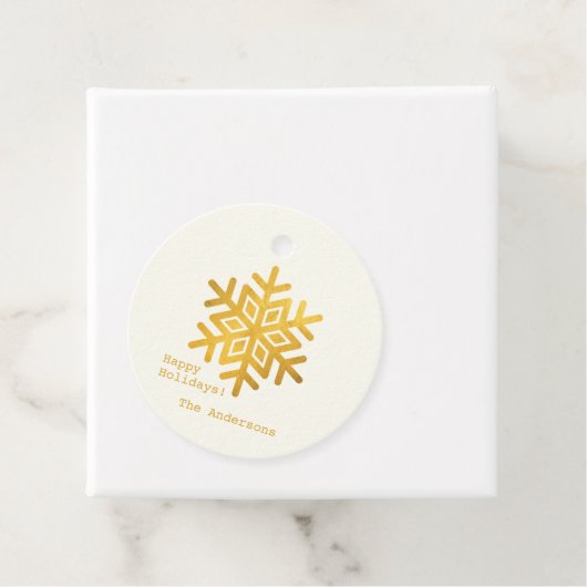 Einfache Wünsche ・ Minimal Gold Snowflake Weihnach Geschenkanhänger (Beispiel)