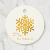 Einfache Wünsche ・ Minimal Gold Snowflake Weihnach Geschenkanhänger (Vorderseite)