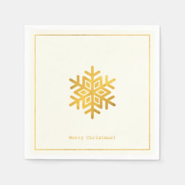 Einfache Wünsche ・ Minimal Gold Snowflake Weihnach Serviette