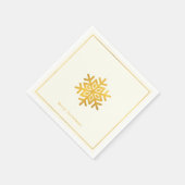 Einfache Wünsche ・ Minimal Gold Snowflake Weihnach Serviette (Ecke)