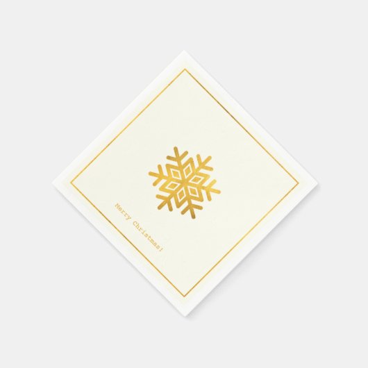 Einfache Wünsche ・ Minimal Gold Snowflake Weihnach Serviette (Ecke)
