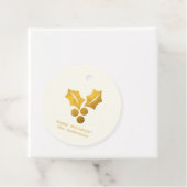 Einfache Wünsche ・ Minimalistische Gold Holly Weih Geschenkanhänger (Beispiel)