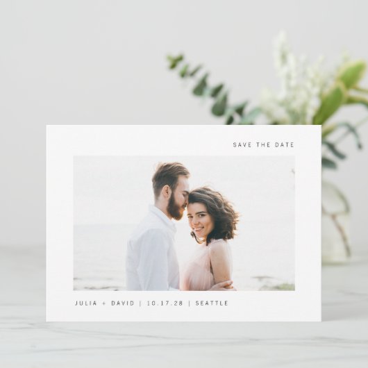 Einfache Wünsche | QR-Code für zwei Fotos Save The Date (Stehend Vorderseite)