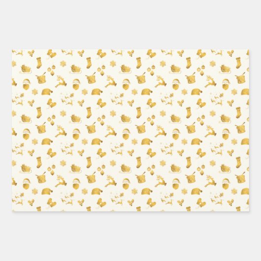 Einfache Wünsche - Weihnachtselemente Geschenkpapier Set (Vorderseite 3)