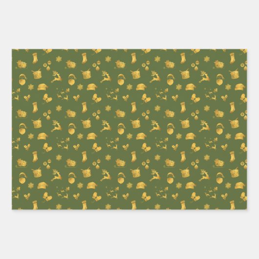 Einfache Wünsche - Weihnachtselemente Geschenkpapier Set (Vorderseite 2)