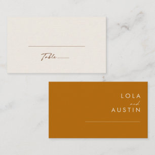 einfache Wüste Burnt Orange Flat Wedding Platzkarte
