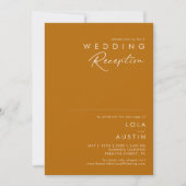 einfache Wüste | Burnt Orange Hochzeitsempfang Einladung (Vorderseite)
