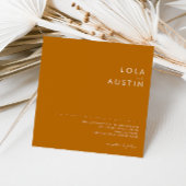 einfache Wüste | Burnt Orange Square Einladung