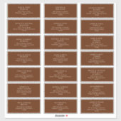 einfache Wüste | Dark Cinnamon Address Labels (Blatt)