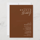 einfache Wüste | Dark Cinnamon Brunch & Bubbly Einladung (Vorderseite)