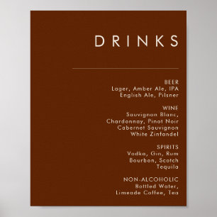 einfache Wüste Dark Cinnamon Drinks Menü Signier Poster