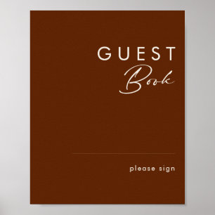 einfache Wüste   Dark Cinnamon Guest Book Sign Poster