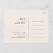 einfache Wüste | Dark Cinnamon Save the Date Invit Einladungspostkarte (Rückseite)