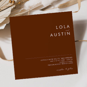 einfache Wüste   Dark Cinnamon Square Einladung