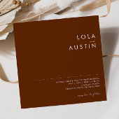 einfache Wüste | Dark Cinnamon Square Einladung