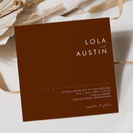 einfache Wüste | Dark Cinnamon Square Einladung