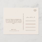 einfache Wüste | Dark Cinnamon Wedding Danke Postkarte (Rückseite)