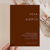 einfache Wüste | Dark Cinnamon Wedding Einladung