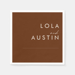 einfache Wüste   Dark Cinnamon Wedding Napkins Serviette