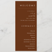 einfache Wüste | Dark Cinnamon Wedding Program Programm (Vorderseite)