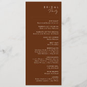 einfache Wüste | Dark Cinnamon Wedding Program Programm (Rückseite)