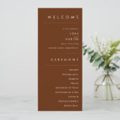 einfache Wüste | Dark Cinnamon Wedding Program Programm (Stehend Vorderseite)
