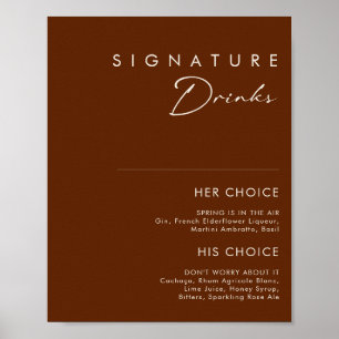 Einfache Wüste DunkelZimt Signature Drinks unterze Poster