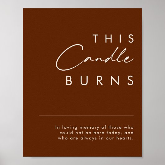 einfache Wüste | Dunkle Zimon Diese Kerze Burns Poster (Vorne)