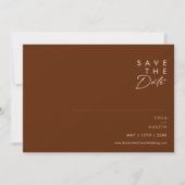 Einfache Wüste | Dunkle Zimt-Horizontale Save The Date (Vorderseite)
