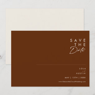 Einfache Wüste Dunkle Zimt-Horizontale Save The Date