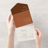 einfache Wüste | Dunkle Zimt und Terracotta All In One Einladung (Abreißen)