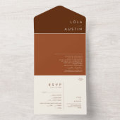 einfache Wüste | Dunkle Zimt und Terracotta All In One Einladung (Innen Boden)