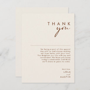 einfache Wüste   Natural White Dankeschön Karte