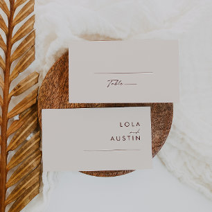einfache Wüste Natural White Flat Wedding Platzkarte