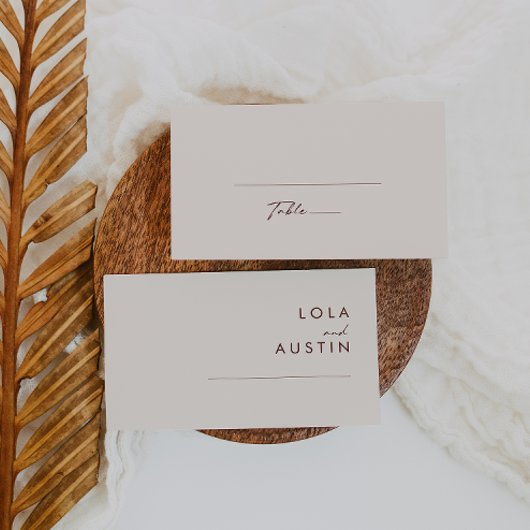 einfache Wüste | Natural White Flat Wedding Platzkarte