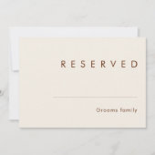einfache Wüste | Natural White Reserved Sign (Vorderseite)