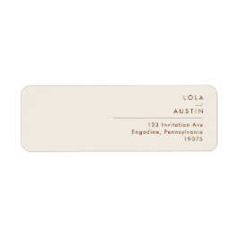 einfache Wüste | Natural White Return Address Labe