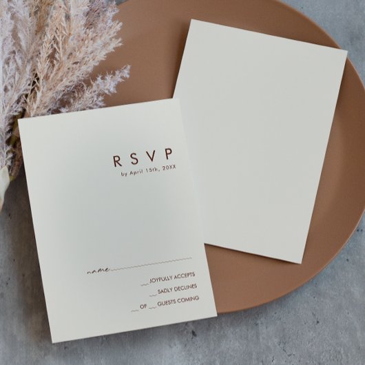 einfache Wüste | Natural White RSVP Card
