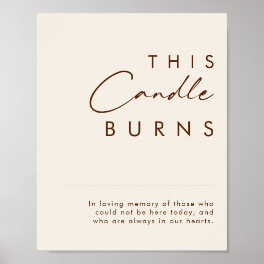 einfache Wüste | Natural White This Candle Burns Poster (Vorne)