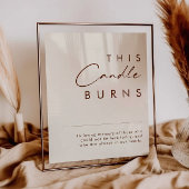 einfache Wüste | Natural White This Candle Burns Poster