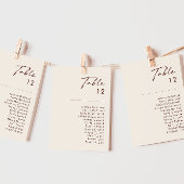 einfache Wüste | Natural White Tischnummer Chart