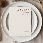 einfache Wüste | Natural White Wedding Advice Card Hinweiskarte