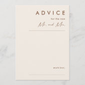 einfache Wüste | Natural White Wedding Advice Card Hinweiskarte (Vorderseite)